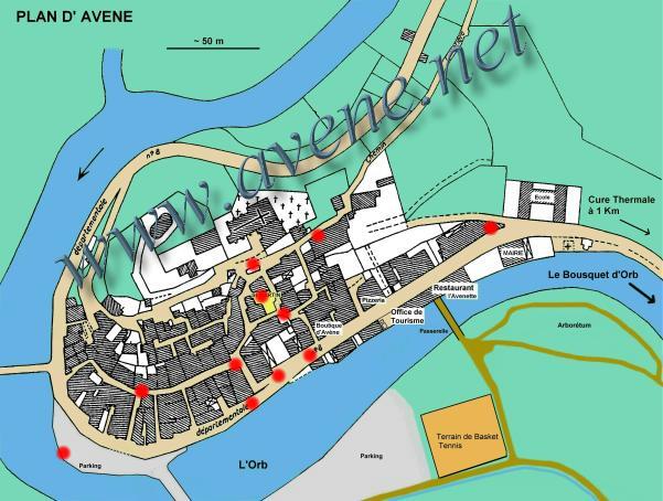 Plan du village Avene